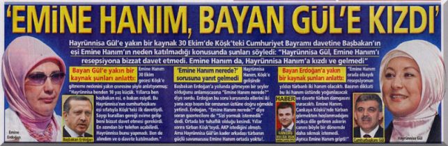 POSTA - 02.11.2007 - "Emine Han�m, Bayan G&uuml;l'e K�zd�"